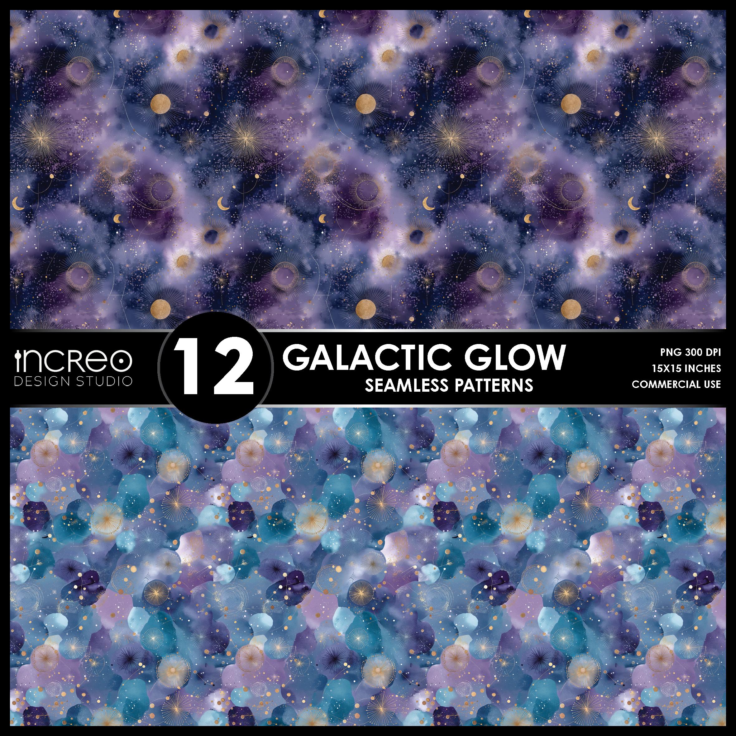 Galaxy Seamless Patterns: Cosmic Nebula Digital Papers for Commercial ...