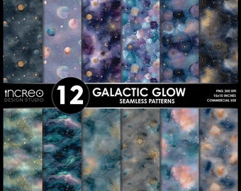 Motifs transparents galaxie : papiers numériques nébuleuse cosmique à usage commercial (PNG)