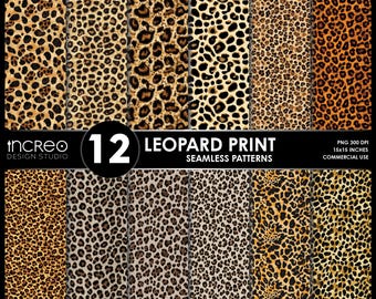 Leopard & Cheetah Print Seamless Patterns: Safari Decor (Digital Download)