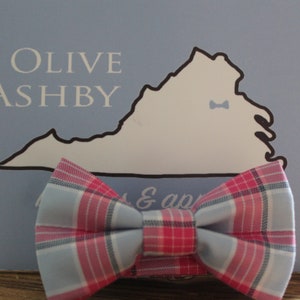 Plaid bow ties and pocket squares for boys and men School Yard Plaid, Navy and Blush Plaid, Sorbet and Cotton Candy image 9