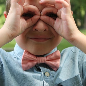Plaid bow ties and pocket squares for boys and men School Yard Plaid, Navy and Blush Plaid, Sorbet and Cotton Candy image 7