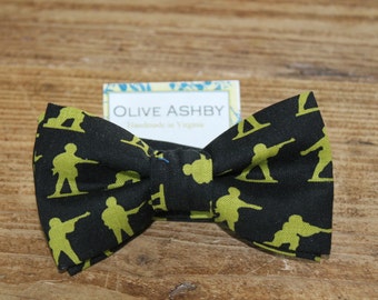 Boys pre-tied and Mens self-tie bow ties for the outdoorsman -  Toy Soldier and Montepelier Camo