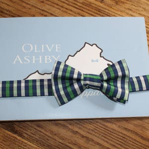 Plaid bow ties and pocket squares for boys and men School Yard Plaid, Navy and Blush Plaid, Sorbet and Cotton Candy image 2