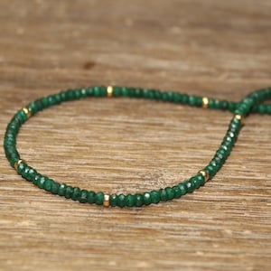 Emerald Necklace, Emerald Jewelry, May Birthstone, Stacking, Layering, Gold Spacers, Gemstone Jewelry