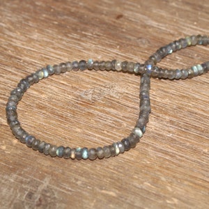 Collar de labradorita, joyería de labradorita con cuentas largas, plata esterlina o chapado en oro, minimalista, con cuentas, collar de capas