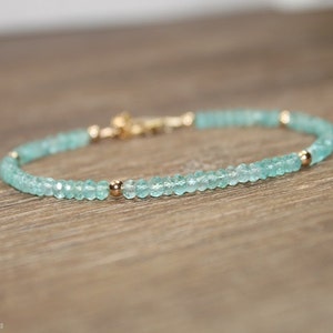 Apatite Bracelet, Apatite Jewelry, Gold Filled or Sterling Silver Beads. Gemstone Bracelet