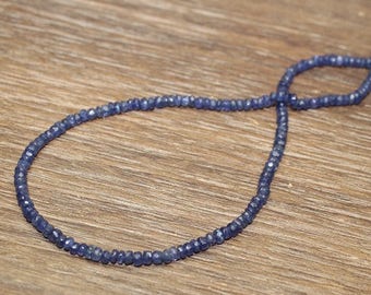 Blue Sapphire Necklace, Sapphire Jewelry, Beaded Necklace, September Birthstone, Gemstone Jewelry, Something Blue