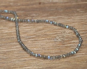 Collier labradorite, bijoux longs en perles labradorite, argent sterling ou or rempli, minimaliste, perles, collier de superposition