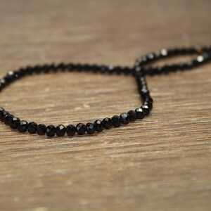 Black Spinel Necklace, Black Spinel Jewelry, Sterling Silver, Layering, Beaded, Layering Necklace, 4mm, Womens, Mens, UNISEX image 4