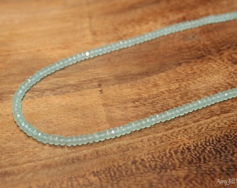 Collar de calcedonia aguamarina, joyería de calcedonia aguamarina, collar de cuentas, joyería de piedras preciosas