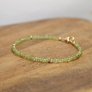 Peridot Bracelet, Gold Filled or Sterling Silver Beads, Peridot Jewelry, August Birthstone, Minimalist, Gemstone Jewelry image 5