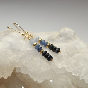 Ombre Blau Saphir Ohrringe, Sterling Silber oder Gold Filled, Saphir Schmuck, September Birthstone Bild 6