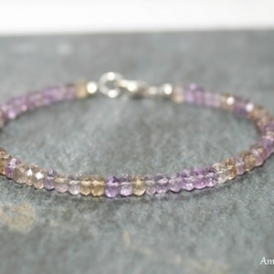 Ametrine Bracelet, Ametrine Jewelry, Multi Color, , Minimalist, Layering, Ombre, Gemstone Jewelry