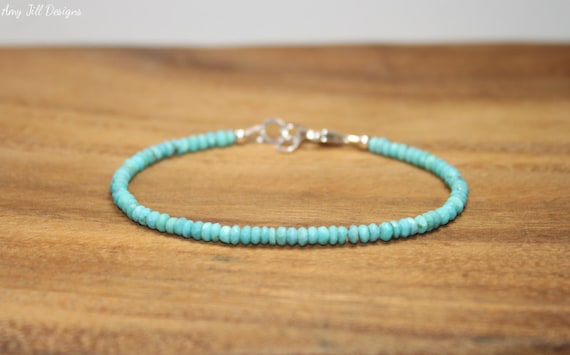 Sleeping Beauty Turquoise Bracelet Beaded Stacking Sleeping
