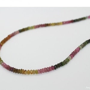 Watermelon Tourmaline Necklace, Watermelon Tourmaline Jewelry, Beaded, Shaded, Ombre Jewelry, Gemstone Jewelry
