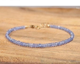 Tanzanite Bracelet, Tanzanite Jewelry, Gemstone Bracelet, Stacking, December Birthstone