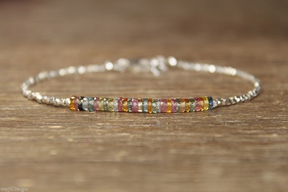 Sapphire store bracelet etsy