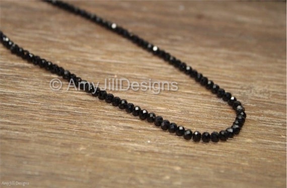 Black Spinel Necklace Black Spinel Jewelry Sterling Silver Layering Beaded Layering Necklace 4mm Womens Mens UNISEX Etsy Canada