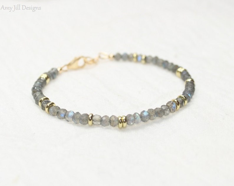 Labradorite Bracelet Labradorite Jewelry Brass Blue Flash Etsy Canada