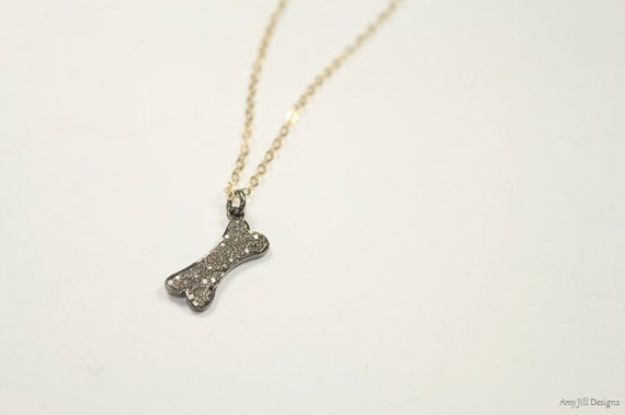 diamond dog bone necklace