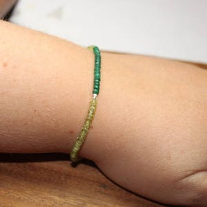 Emerald & Peridot Bracelet, Beaded, Stacking, Peridot Jewelry, Gemstone Bracelet, May Birthstone, Sterling Silver or Gold Filled image 5