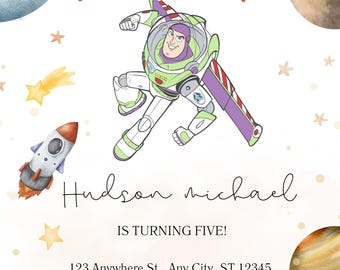 Buzz lightyear birthday invitation