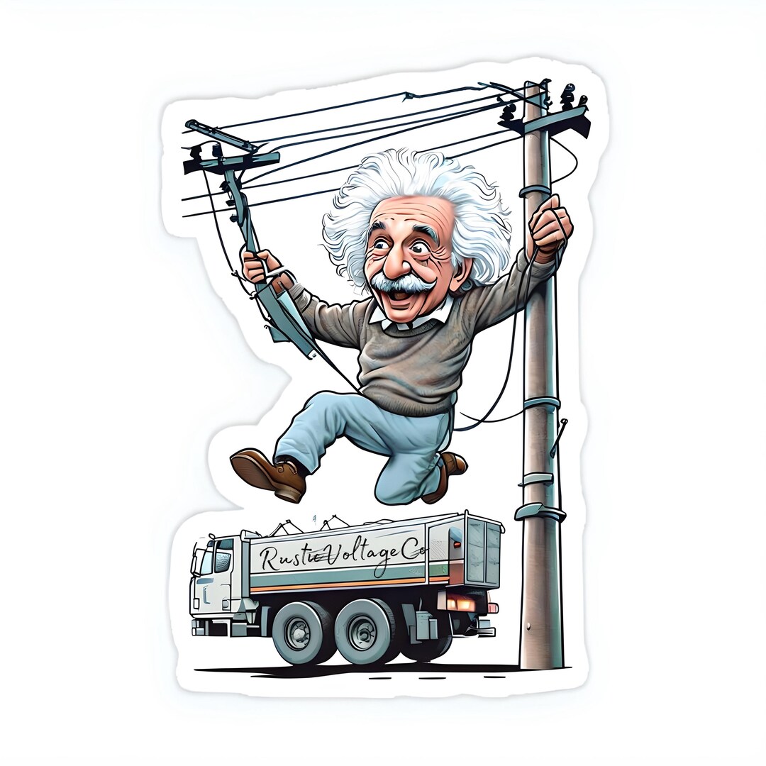 Albert Einstein Power Lines Sticker - Etsy
