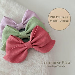 Handleiding voor het maken van een linnen strik van Catherine — PDF-patroon + video-tutorial (Engels en Spaans)