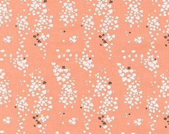 Linen Cotton Fabric Driftless Dots in Mango Orange by Anna Graham, Robert Kaufman Fabric - 1 Yard