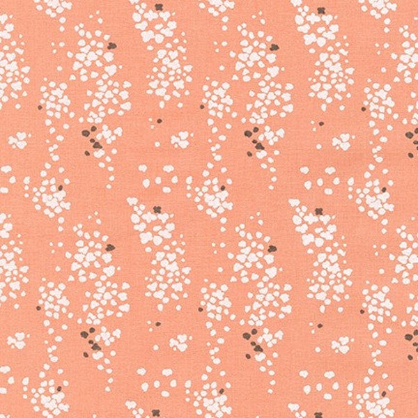 Linen Cotton Fabric Driftless Dots in Mango Orange by Anna Graham, Robert Kaufman Fabric - 1 Yard