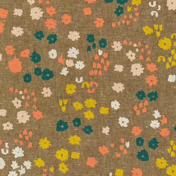 Linen Cotton Fabric Nutmeg from Riverbend by Anna Graham, Robert Kaufman Fabric - 1 Yard