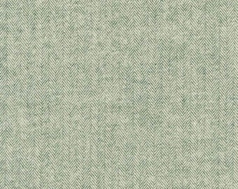 Herringbone Fabric Shetland Flannel Basil Green Herringbone Fabric by Robert Kaufman Fabrics - 1 Yard