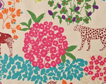 1 Yard Echino Safari Animal Motif, KOKKA  echino Bond Canvas EKX-90300-300A