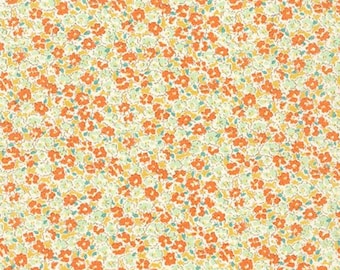 Petite Garden Floral by Sevenberry Robert Kaufman Cotton Fabric in Orange - 1 yard