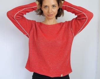 Baumwollpullover Links, Leinenpullover 2-in-1