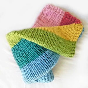 KNITTING KIT: Baby Rainbow Blanket Knitting Kit. Merino. Easy Knit image 5