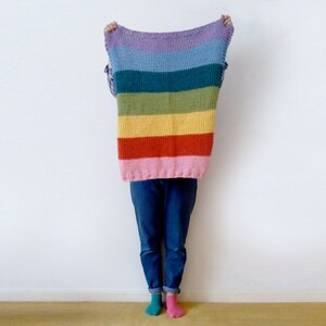 KNITTING KIT: Baby Rainbow Blanket Knitting Kit. Merino. Easy Knit image 10