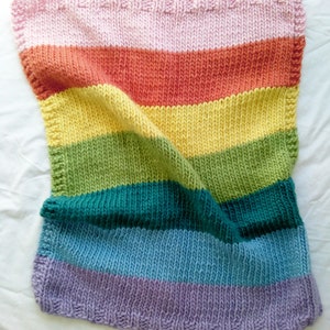 KNITTING KIT: Baby Rainbow Blanket Knitting Kit. Merino. Easy Knit image 3