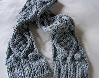 KNITTING PATTERN for chunky cotton cable knit hope scarf