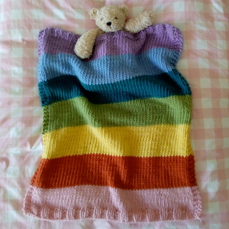 KNITTING KIT: Baby Rainbow Blanket Knitting Kit. Merino. Easy Knit image 8