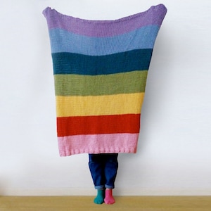 KNITTING PATTERN: Bigger Rainbow Blanket Knitting Pattern. Merino. Easy Knit
