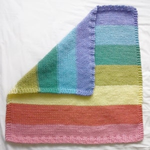 BABY BLANKET PATTERN: Easy knit rainbow baby blanket knitting pattern for finished size 30 x 30 image 4