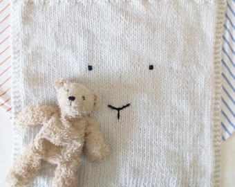 KNITTING PATTERN: Bunny Baby Blanket Knitting.