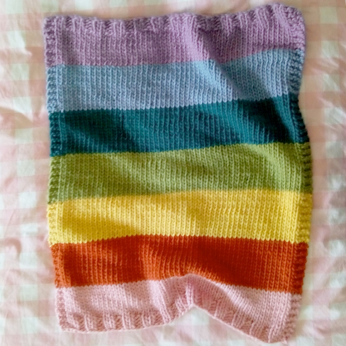 Rainbow Baby Blanket Knitting Kit: Easy Knit | Etsy