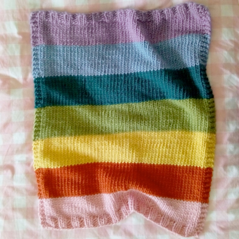 KNITTING KIT: Baby Rainbow Blanket Knitting Kit. Merino. Easy Knit image 6