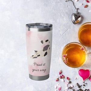 Stretching Cat 20 Unzen Becher. Personalisierte Thermobecher, Geschenk für Haustierbesitzer, Premium Edelstahl Reisebecher