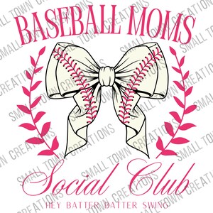 Baseball Moms Social Club Kokette PNG - Digital Download - DTF - Sublimation - PNG - Bild - Sport