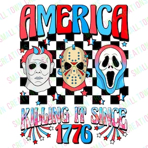 Horror America dal 1776 Png - Immagine digitale - Sfondo trasparente - Stampa DTF - Stampa a sublimazione
