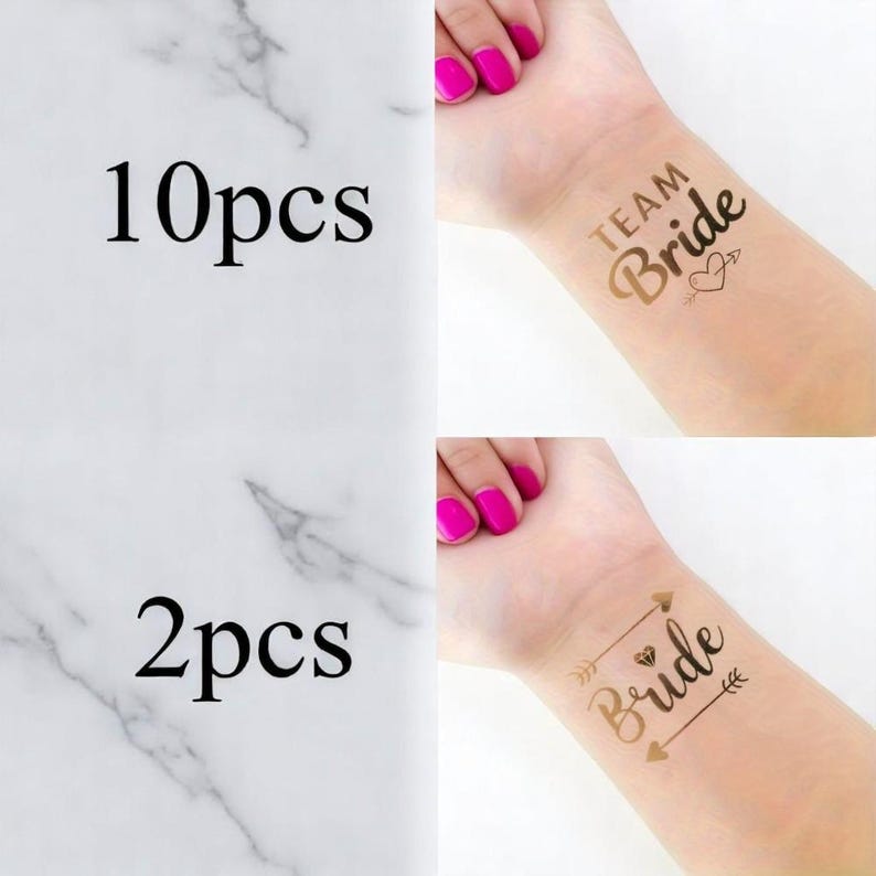 Team Bride Gold Tattoo Stickers | Bachelorette Party Favors - Etsy