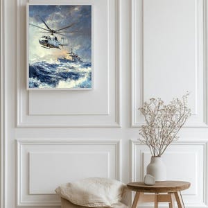 Helicopter Painting Digital Printable Wall Art.
